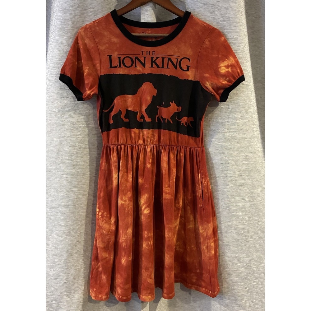 Her Universe Disney The Lion King Ringer Dress Womens XS‎ Orange Yellow Tie Dye